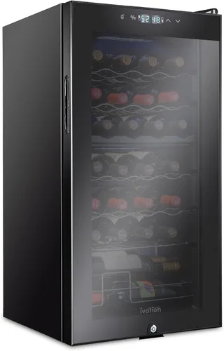 Vista 10 de Ivation Refrigerador de vino con compresor de 14 botellas con cerradura Gran bodega independiente para vino tinto, blanco, champán o espumoso