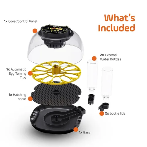 Vista 6 de Incubadoras para incubar huevos con giro automático de huevos y pantalla de humedad, control de temperatura, llenado automático de agua, vela