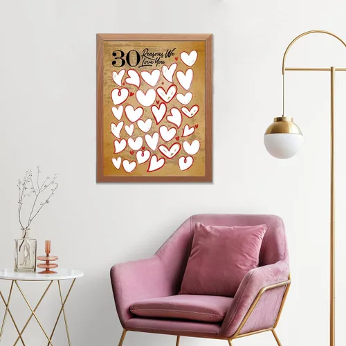 Vista 6 de Decoración de pared de 30 razones por las que te amamos, regalos de cumpleaños para mujeres y hombres, lienzo de invitados de 30 aniversario