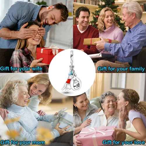 Vista 5 de PANWOB Joyería de animales de la naturaleza para mujeres pulseras y collares en plata de ley 925 regalos de cumpleaños y Navidad para niñas Plata