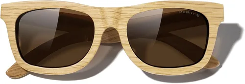 Vista 6 de MERRY'S Gafas de sol polarizadas de madera para hombre 100% UV vintage Eyewear S5140