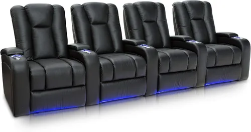 Vista 18 de Seatcraft Serenity - Asiento de cine en casa, fila negra de 3 Negro