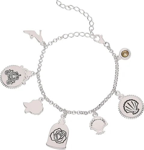 Vista 5 de Disney Pulsera de plata de ley con dije de cristal múltiple 5 pulgadas extensor de 2 pulgadas Metal