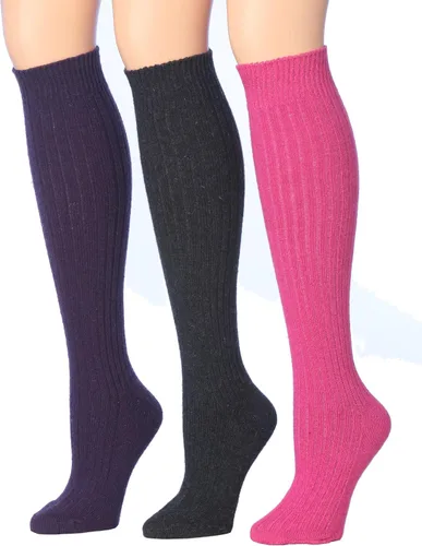Vista 7 de Calcetines, de Tipi Toe, para mujer, de mezcla de lana, de media pierna, acanalados, para botas