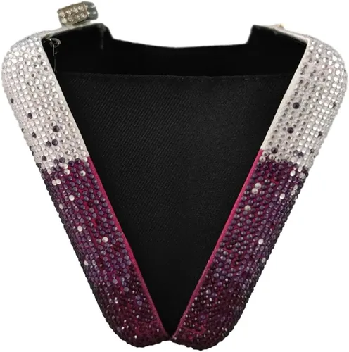 Vista 7 de Boutique De FGG Elegantes bolsos de noche de cristal para mujer, caja de fiesta formal, embrague, boda, diamantes de imitación, bolso de novia
