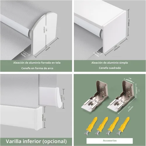 Vista 4 de Zshine Persianas opacas motorizadas con ancho personalizado (23-95 pulgadas), persianas enrollables inalámbricas y recargables con control remoto