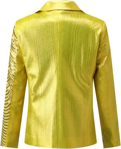 Vista 3 de Boyland Traje de esmoquin de 2 piezas para niños, con lentejuelas brillantes, solapa de pico y pantalones ajustados para fiestas