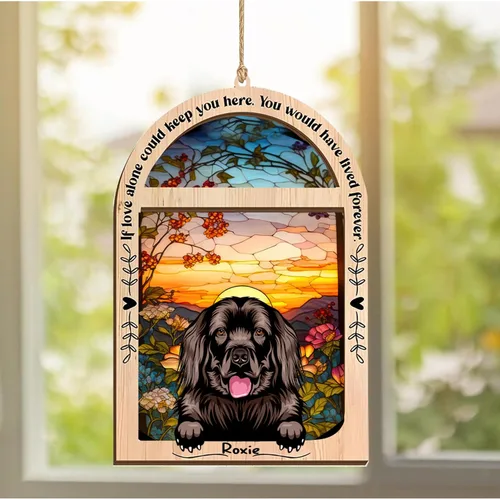 Vista 209 de LOVELYPOD Adorno de Navidad personalizado de sabueso afgano, atrapasoles con nombre, regalos de pérdida de mascotas, regalos para amantes