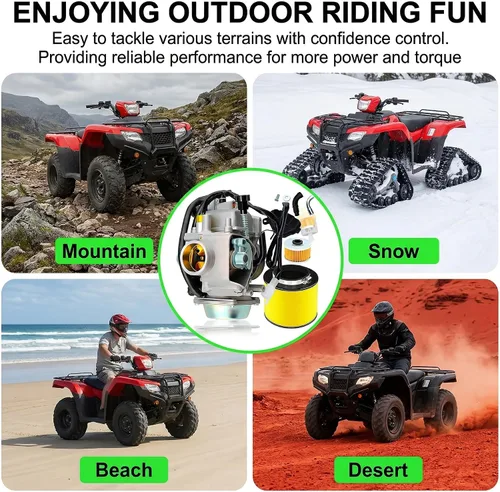 Vista 7 de Repuesto de carburador TRX350 para Honda Rancher 350 TRX350TM TRX350TE 350ES 350FE 350FMTE 2000-2006 ATV de 4 tiempos con cubierta de base negra