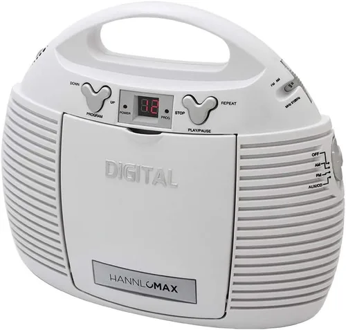 Vista 6 de HANNLOMAX Reproductor de CD portátil HX-327CD con radio AM/FM, entrada auxiliar, fuente de alimentación dual AC/DC (negro)