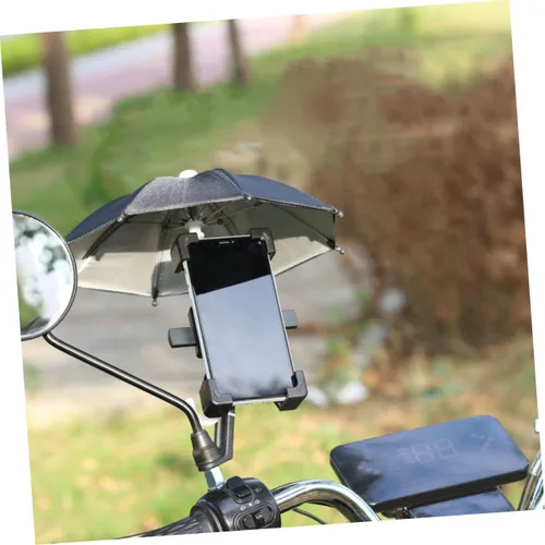 Vista 4 de 4 unids paraguas teléfono cubierta de sombra móvil al aire libre para el uso del teléfono pequeño paraguas decorativo ligero UV portátil diseño