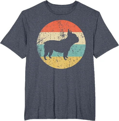 Vista 75 de Camiseta de perro retro de Bulldog Francés Negro