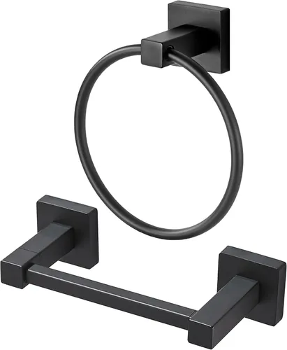 Vista 8 de BigBig Home Toallero de papel higiénico dorado, soporte para toallas de mano dorado cepillado, accesorios de baño, montaje en pared, soporte