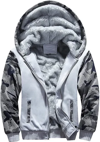 Vista 5 de Conjunto de chándal cálido de invierno para hombre, conjunto de chaquetas y pantalones de forro polar con bloques de color, conjunto elegante de 2