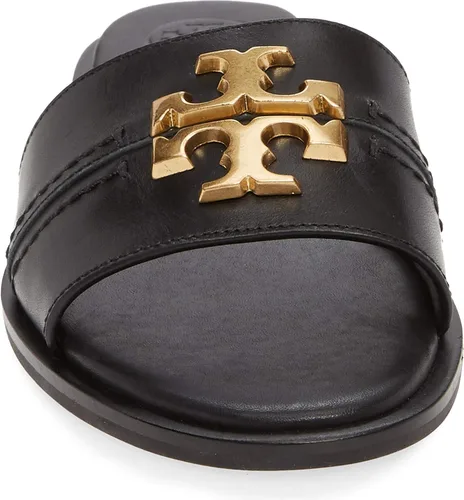 Vista 3 de Tory Burch Everly Slide Sandalia, Cuero, Perfecto Negro