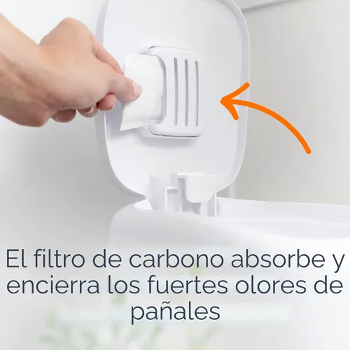 Vista 5 de Cubeta contenedora pañales sucios con tecnología antiolor Playtex, de Diaper Genie, Blanco