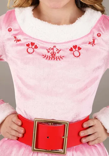 Vista 5 de Jovie Elf Costume for Girls, Pink Elf Dress with Hat for Christmas Dress-Up, Festive Holiday Parties & Cosplay