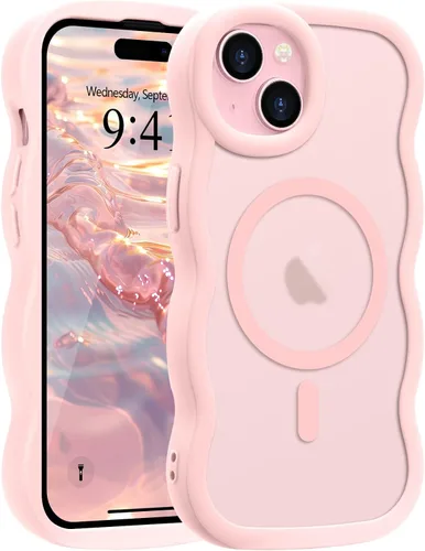 Vista 104 de Pepmune - Funda para iPhone 12 Pro Max con marco ondulado y estructura rígida, color mate claro, cubierta trasera unisex, compatible con Magsafe