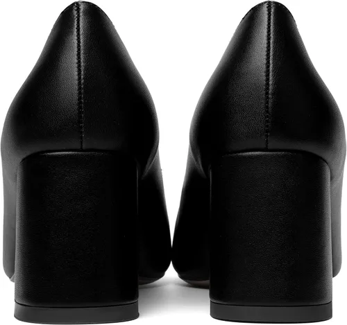 Vista 4 de AMBELIGHT Zapatos de tacón medio para mujer con puntera puntiaguda, color mate, de 2.5 pulgadas