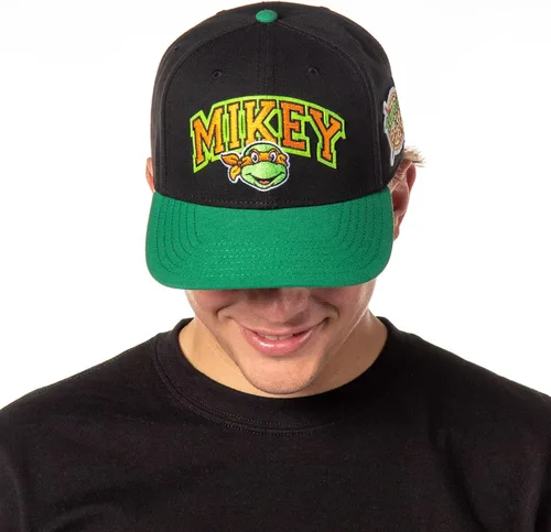 Vista 3 de Nickelodeon - Gorra clásica precurve bordada para hombre, diseño de tortugas ninja