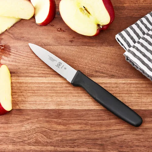 Vista 4 de Mercer Culinary M23900P Millennia Black Handle Cuchillo de pelar delgado de 3 pulgadas