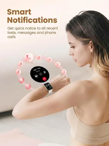 Vista 5 de SKG Reloj inteligente, rastreador de actividad física con 5 ATM, impermeable, monitor de salud para frecuencia cardíaca, oxígeno en sangre, sueño
