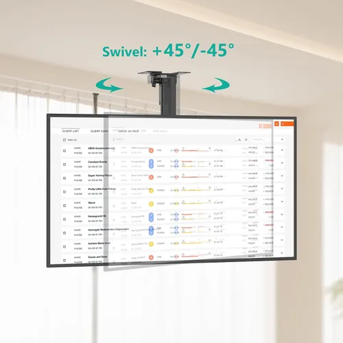 Vista 4 de WALI - Montaje plegable para TV en el techo, con giro y rebatible, para pantallas planas de 17 a 42 pulgadas, hasta 19.9 kg, montaje bajo gabinete
