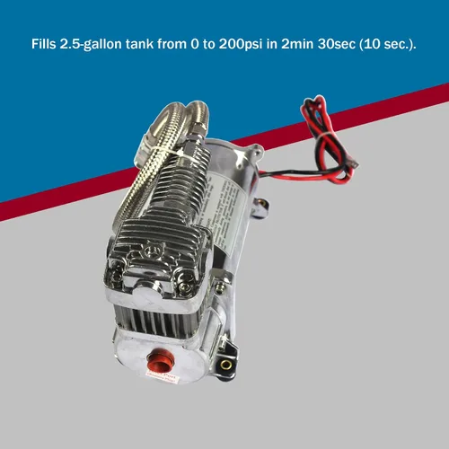 Vista 3 de Kit de compresor de aire de doble cromo 440C 200 PSI de 12 voltios 440C