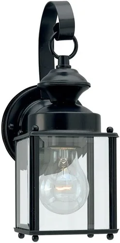Vista 2 de Sea Gull Lighting 8257-12 Jamestowne - poste farol con cristal biselado transparente, 17 pulgadas, color negro, 8457-12, 100.00watts, 120.00 volts