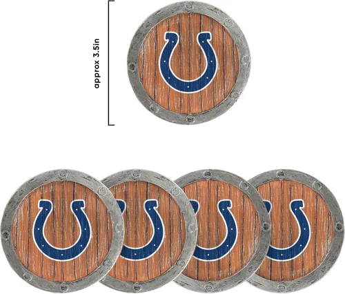 Vista 30 de FOCO NFL Team Logo 5-Pack Barrel Beverage Drink Coaster Set