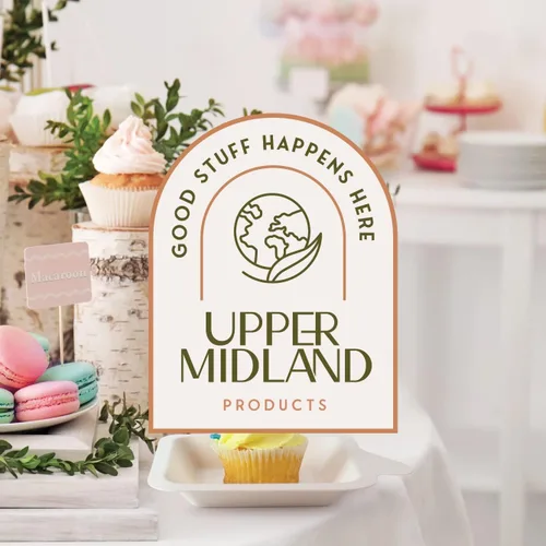 Vista 7 de Upper Midland Products Platos de papel pequeños de 4 a 4 pulgadas, platos de postre de papel biodegradables Blanco (blanco - 200)