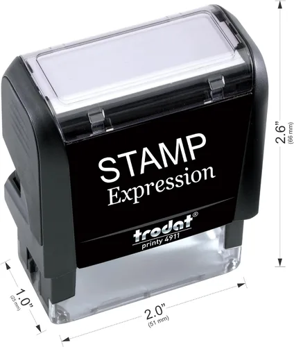 Vista 2 de StampExpression - 1ª, 2ª, 3ª, Aviso Final (juego de 4) Sello de goma autoentintado de oficina - Tinta roja (A-5969)