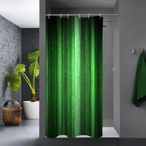 Vista 16 de Gibelle Cortina de ducha pequeña de 36 x 72 pulgadas, juego estrecho medio negro y gris, tela moderna abstracta para baño, textura de vidrio fresco