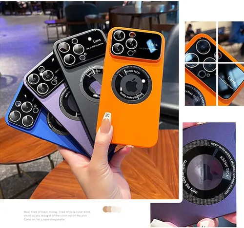 Vista 6 de SKYLMW Funda para iPhone 11 de 6.1 pulgadas 2019, diseño de ventana grande, PC duro integrado de lujo protector de lente de cámara de protección