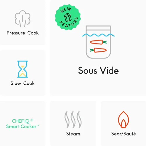 Vista 10 de CHEF iQ Olla a Presión Inteligente con WiFi y Báscula Incorporada - Multicocina 10 en 1 Fácil de Usar con Más de 500 Recetas Guiadas - Olla