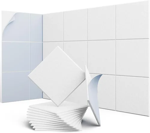 Vista 18 de Paneles hexagonales en forma de A, paquete de 12 paneles acústicos de alta densidad de 12 x 10 x 0.4 pulgadas para mejorar la reducción de ruido