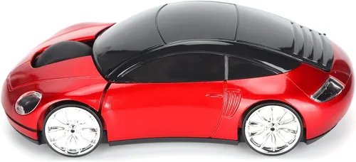 Vista 9 de Ratón de coche de 2.4 GHz, ratón óptico ergonómico con forma de automóvil deportivo 3D con receptor USB, mouse de computadora de 1600 DPI con luz