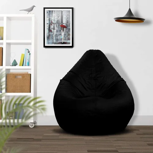 Vista 2 de Ample Decor Funda para puf (relleno no incluido), almacenamiento de juguetes de felpa de piel sintética suave, construcción duradera, cremallera