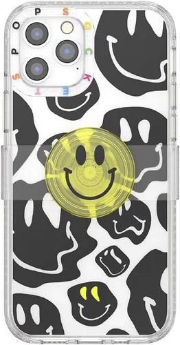 Vista 2 de PopSockets Funda para iPhone 12/12 Pro con agarre deslizante reposicionable y compatible con MagSafe - All Smiles multicolor/fantasía (All Smiles)