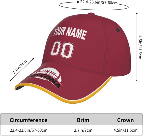 Vista 5 de Gorra personalizada con cualquier nombre y número ajustable, regalo personalizado para papá, hombres, mujeres, jóvenes, fanáticos de los deportes