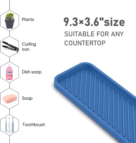 Vista 5 de EG-SIPRO Bandeja Organizadora de Fregadero de Cocina, Soporte para Esponja para Fregadero de Cocina Bandeja de Mostrador de Baño Portaesponjas