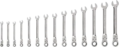 Vista 10 de TEKTON Juego de llaves combinadas con cabeza flexible de 12 puntos con bolsa, 19 piezas (6-24 mm) WRC95403