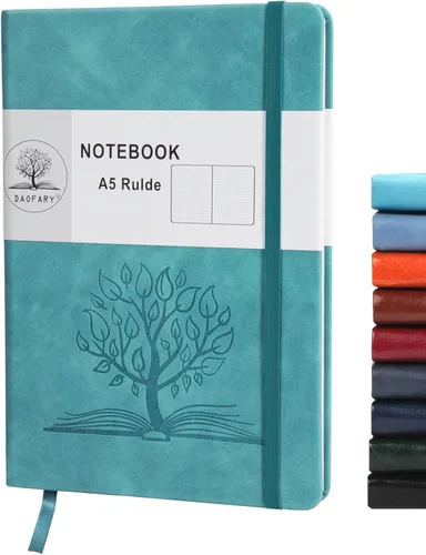 Vista 15 de Daofary Cuaderno de puntos con soporte para bolígrafo, cuaderno de cuadrícula de puntos A5 con 160 páginas, papel grueso de 2.95 oz/yd², diario