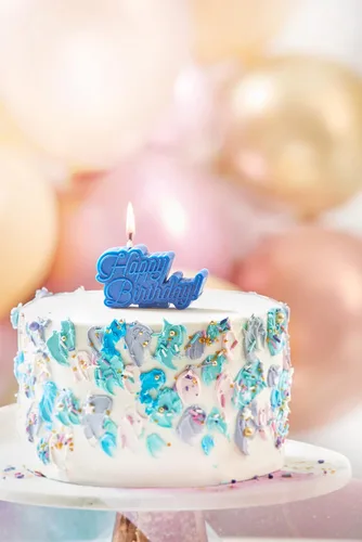Vista 3 de Papyrus Vela de feliz cumpleaños, azul (1 unidad)
