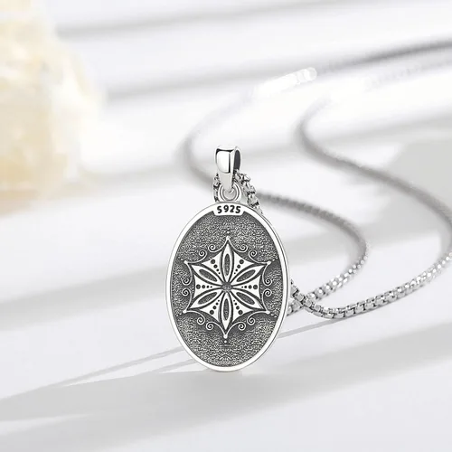 Vista 146 de EUDORA Collar de plata de ley 925 con moneda Hécate, Athena, Perséfono, Nyx, diosa de la luna triple, diosa celta, rueda de Hécate, llave, regalo