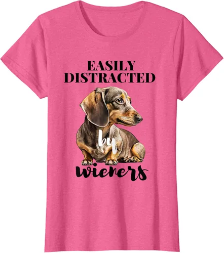 Vista 40 de Easy Distracted By Wieners Dachshund - Camiseta divertida para perro Weiner, Azul