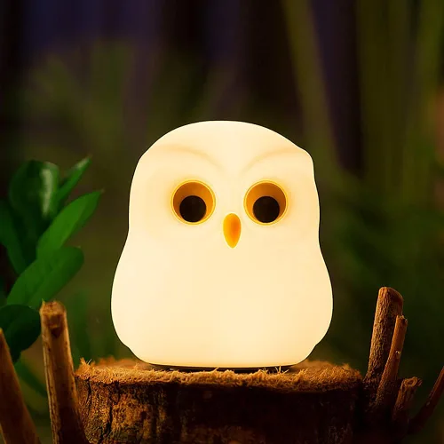 Vista 9 de Lámpara de dona - Regalo de luz nocturna LED de silicona para niños y niñas, luz nocturna linda recargable para decoración de habitación de niños