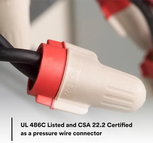 Vista 6 de 3M Performance Plus - Conector de Alambre T/R+POUCH, Canela/Rojo, Conectores de Resorte de Acero Flexible, Cobre, Certificado CSA, Listado UL, Bolsa