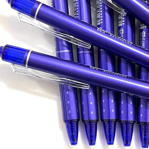 Vista 5 de sencoo Paquete de 5 bolígrafos de gel azul borrables retráctiles y borrables de tinta azul para estudiantes, papelería, oficina, premios escolares