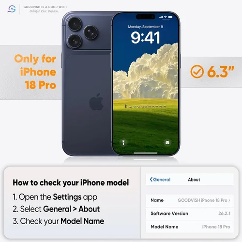 Vista 9 de GOODVISH Funda magnética para iPhone 18 Pro / iPhone 17 Pro, antideslizante